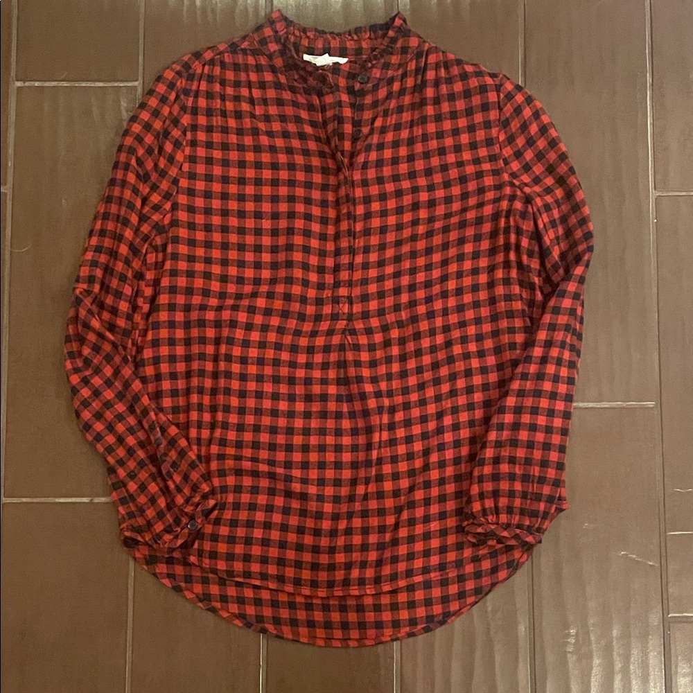 beachlunchlounge Red and Black Plaid Men's Shirt